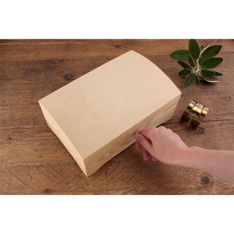 Pinewood Jewellery Box with Key, Organiser Gift